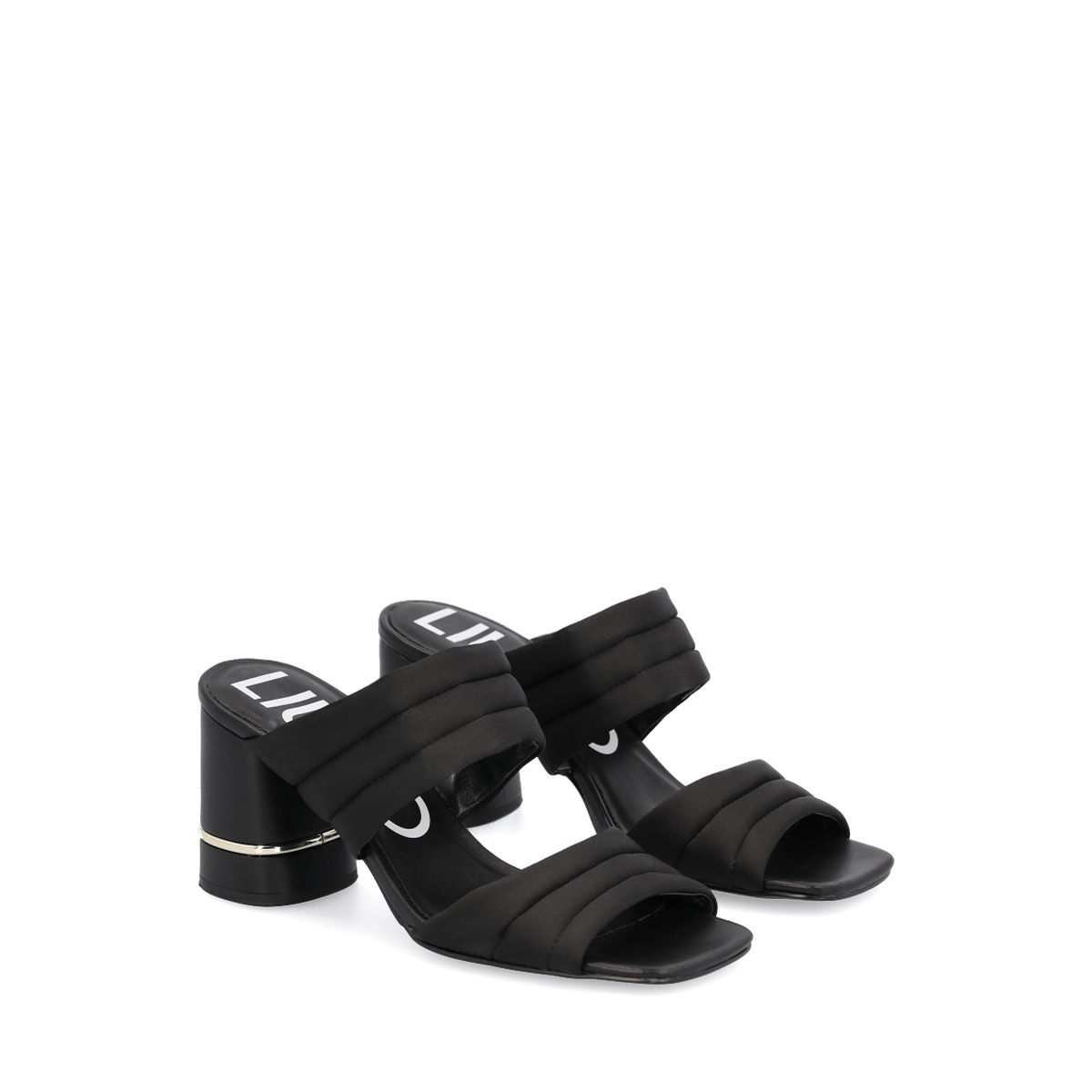 Sandali Nice bold in raso con tacco largo Black - 2