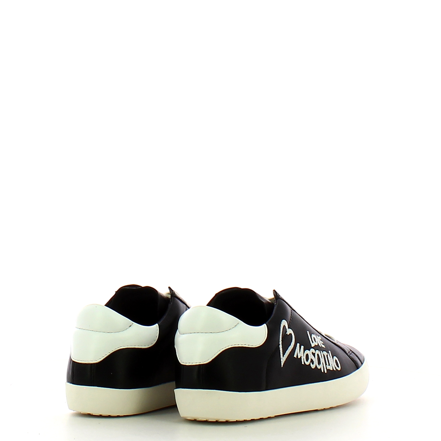 Sneakers in pelle Logo Emboidery Nero Bianco - 3