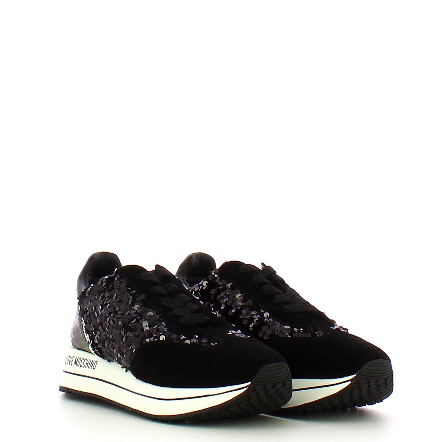 Sneakers con paillettes e crosta Daily Running Nero Roccia - 2