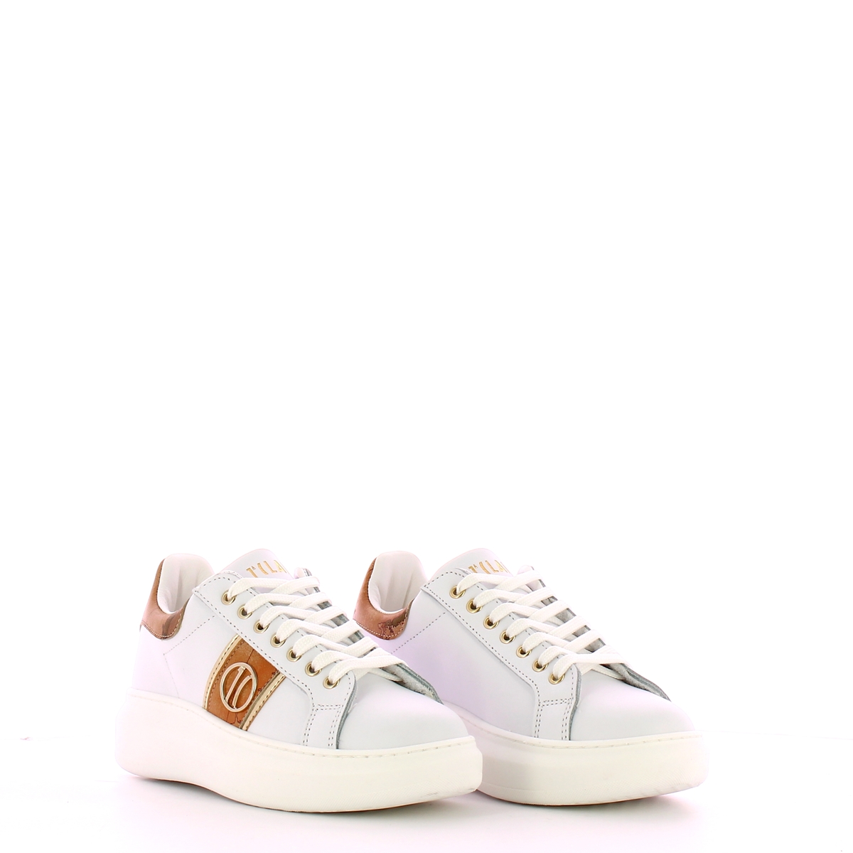 Sneakers in pelle stampa Geo Bianco - 2