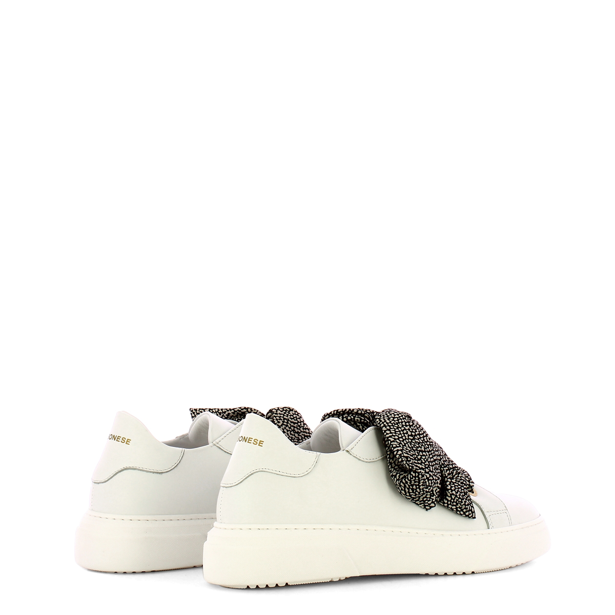 Sneakers in pelle con fiocco Bianco