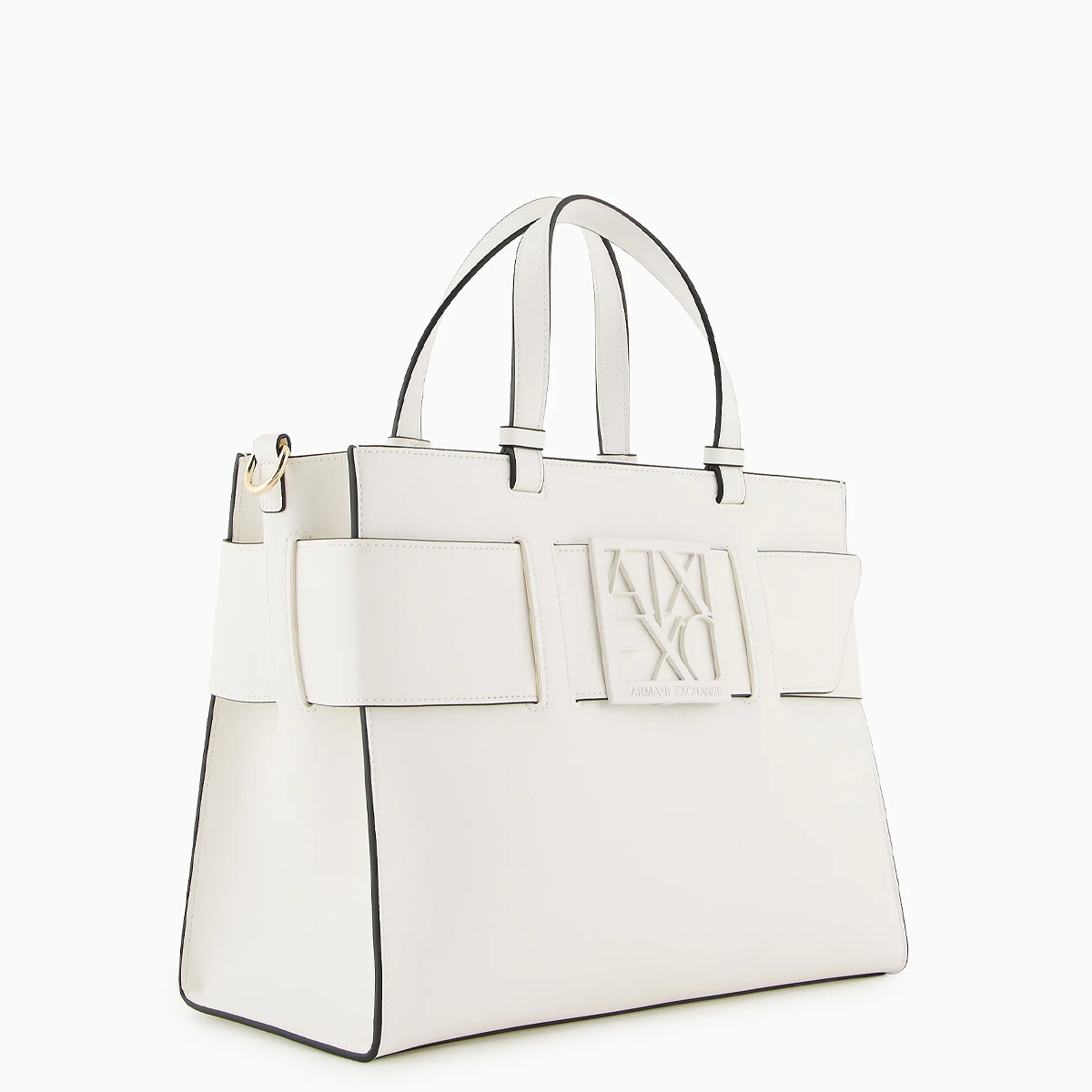 Armani Exchange Borsa a mano Grande con fibbia Optical White - 2