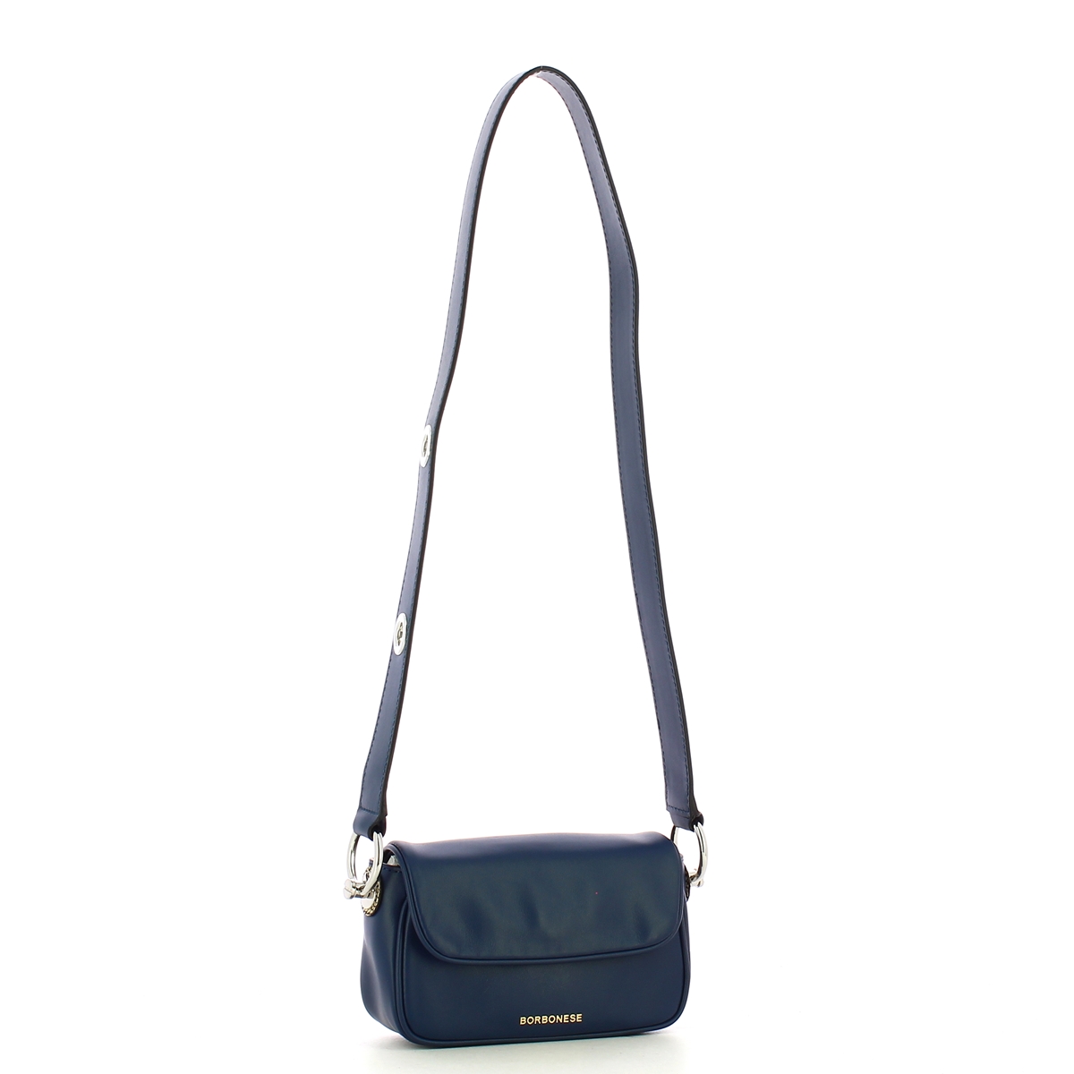 Borbonese Mini Borsa a tracolla in pelle Blu OP Naturale - 4