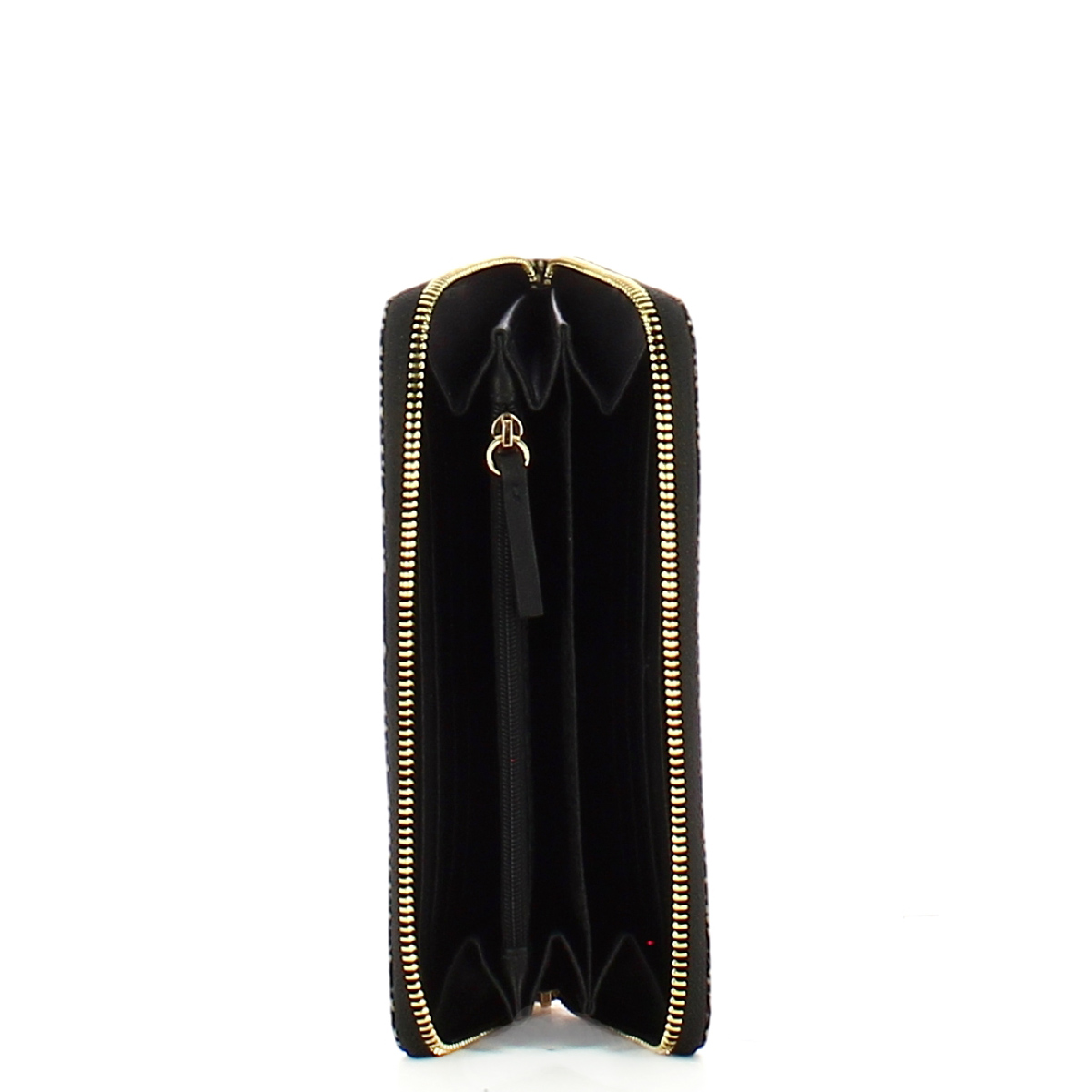 Borbonese Portafoglio RFID in Nylon Riciclato Zip Around OP Naturale Nero - 3