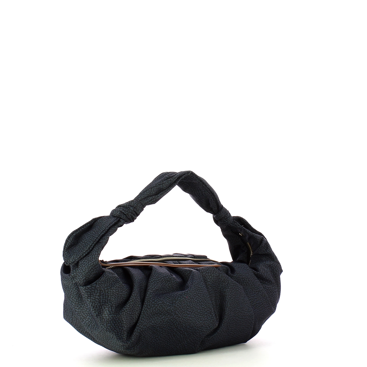 Borbonese Hobo Bag Duna Small Nero Marrone - 2