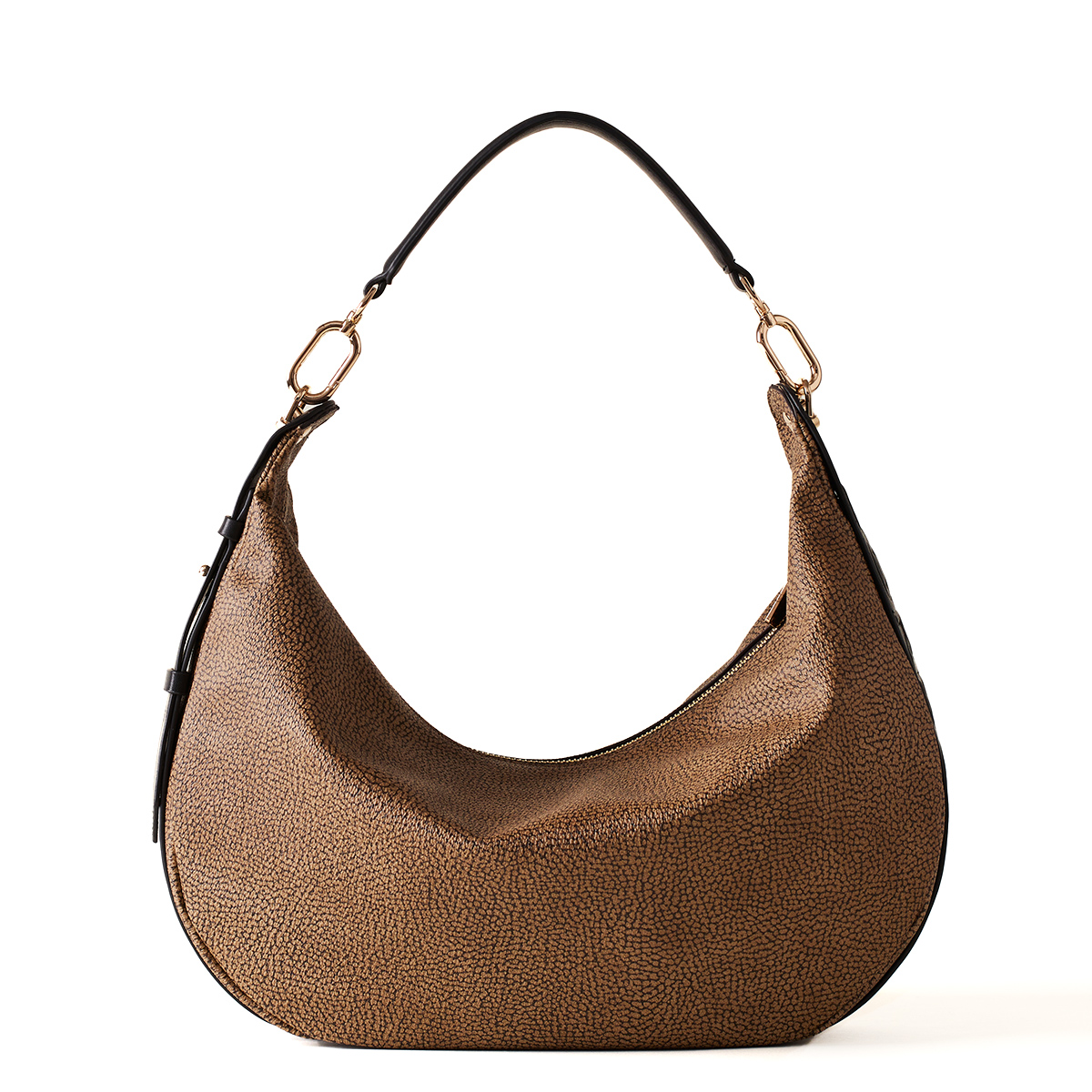 Borbonese Hobo Bag Medium OP Naturale Nero - 3