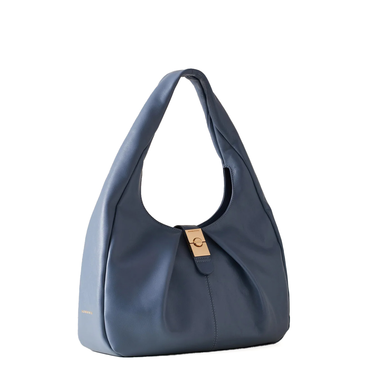 Borbonese Hobo Bag Cortina Medium Blu Portofino - 2