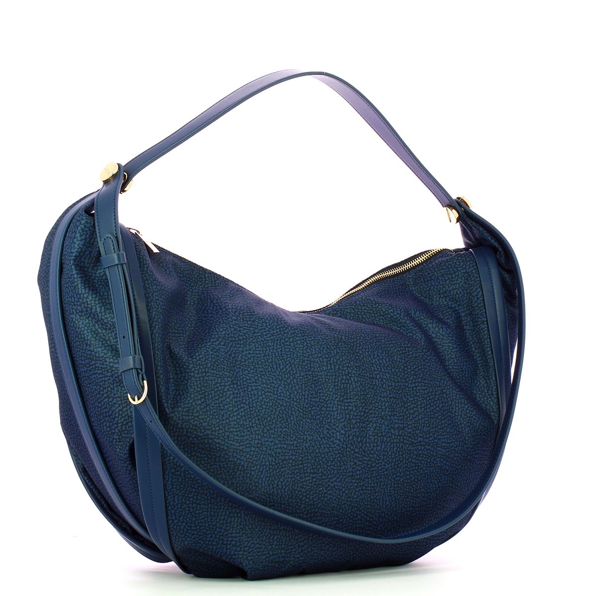 Borbonese Hobo Bag New Orbit Large Blu - 2