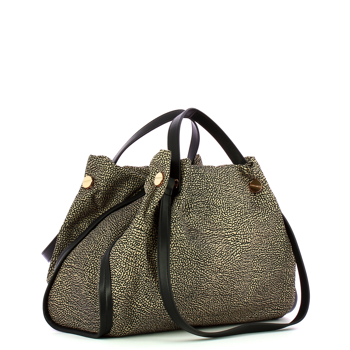 Borbonese Shopper New Orbit Medium OP Naturale Nero - 2