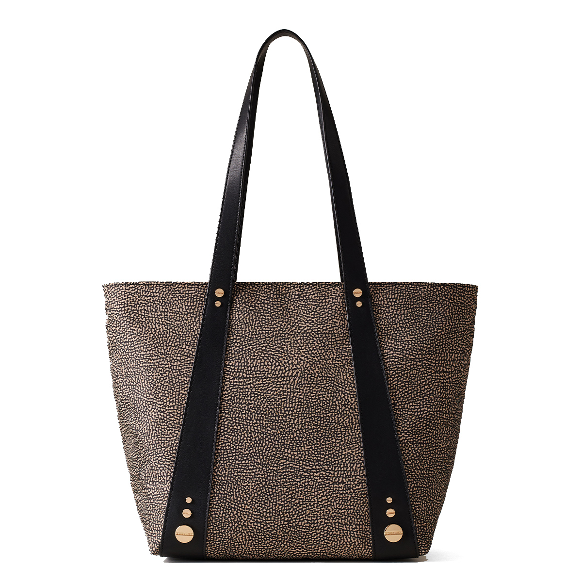 Borbonese Shopping Bag Medium Road OP Naturale Nero - 1