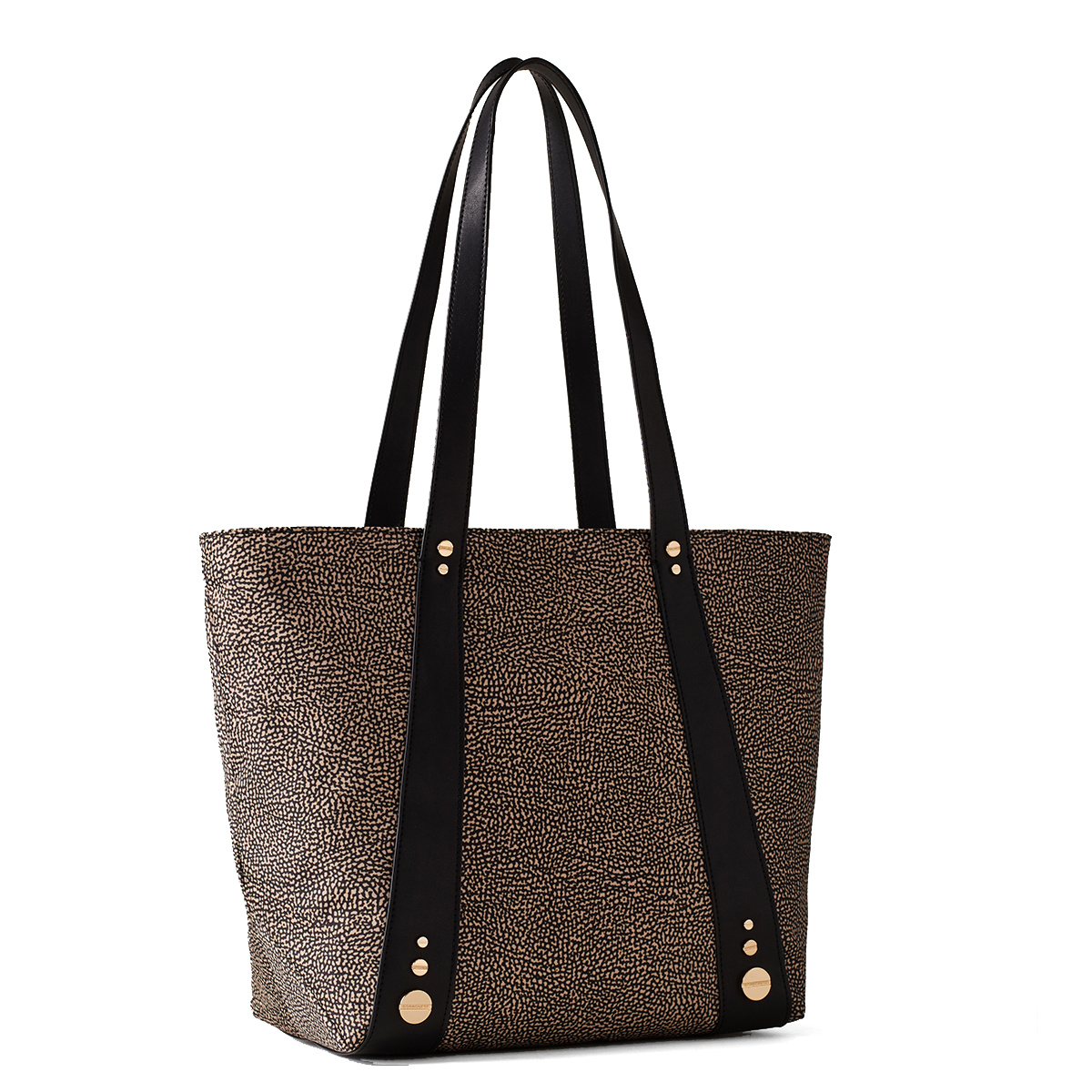 Borbonese Shopping Bag Medium Road OP Naturale Nero - 2