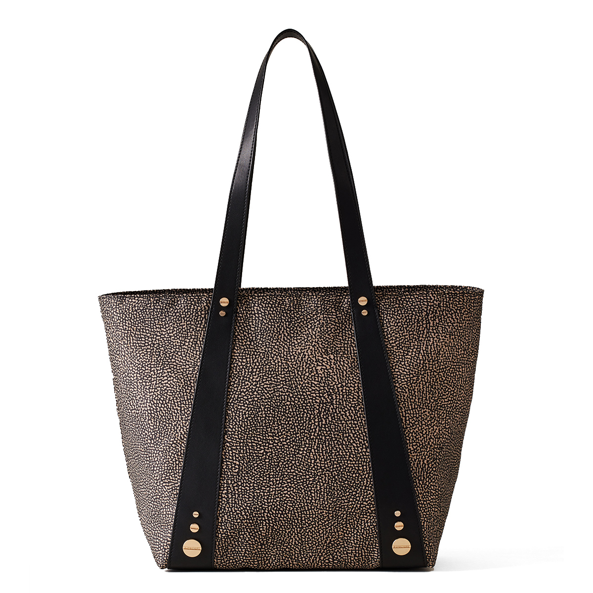 Borbonese Shopping Bag Medium Road OP Naturale Nero - 3