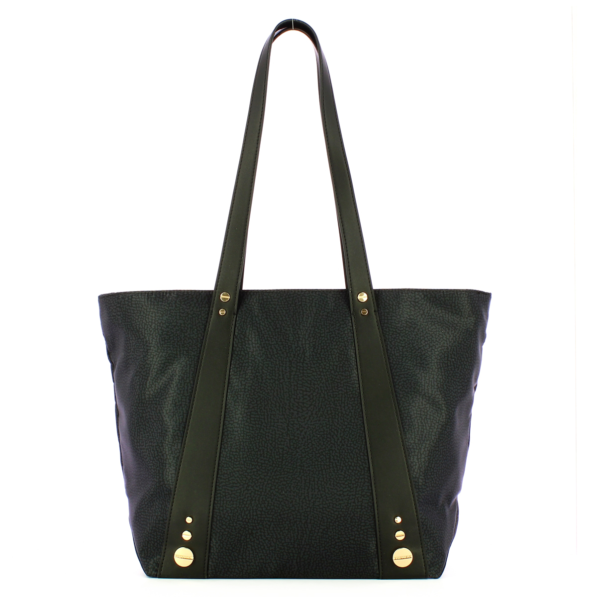 Borbonese Shopping Bag Medium Road Dark Black - 3