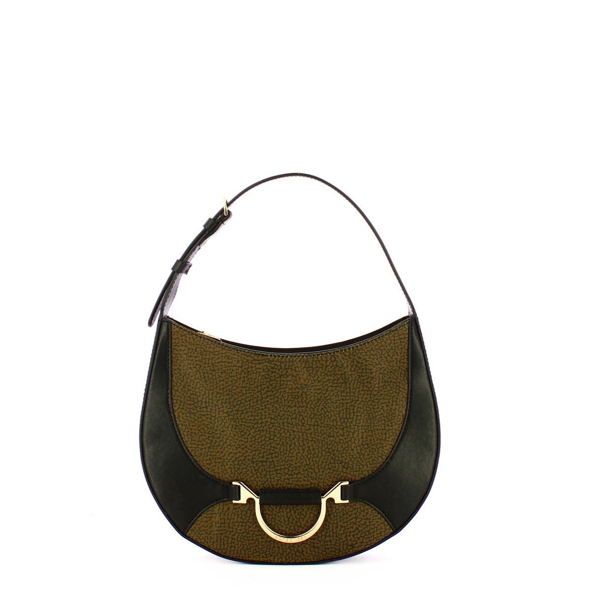 Borbonese Hobo Bag Small 110 Castagna Nero - 1