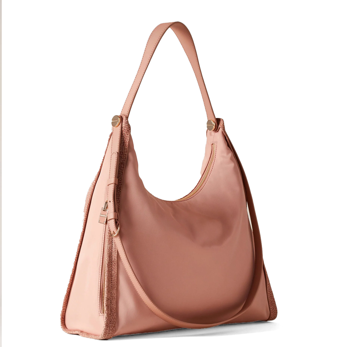 Borbonese Hobo Bag New Orbit Medium Blush - 2