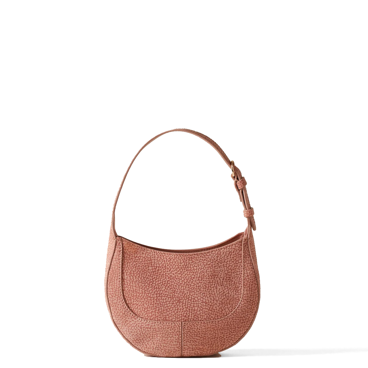 Borbonese Mini Hobo Bag 110 in camoscio Blush - 3