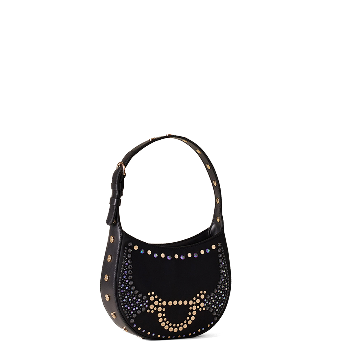 Borbonese Mini Hobo Bag 110 Swarovski Nero - 2