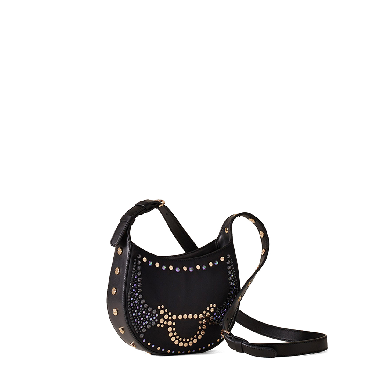 Borbonese Mini Hobo Bag 110 Swarovski Nero - 4