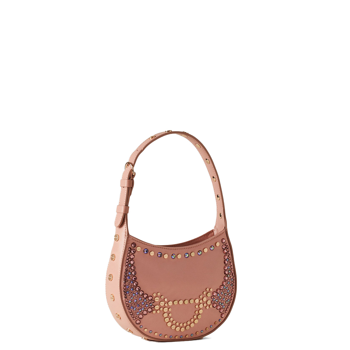 Borbonese Mini Hobo Bag 110 Swarovski Blush - 2