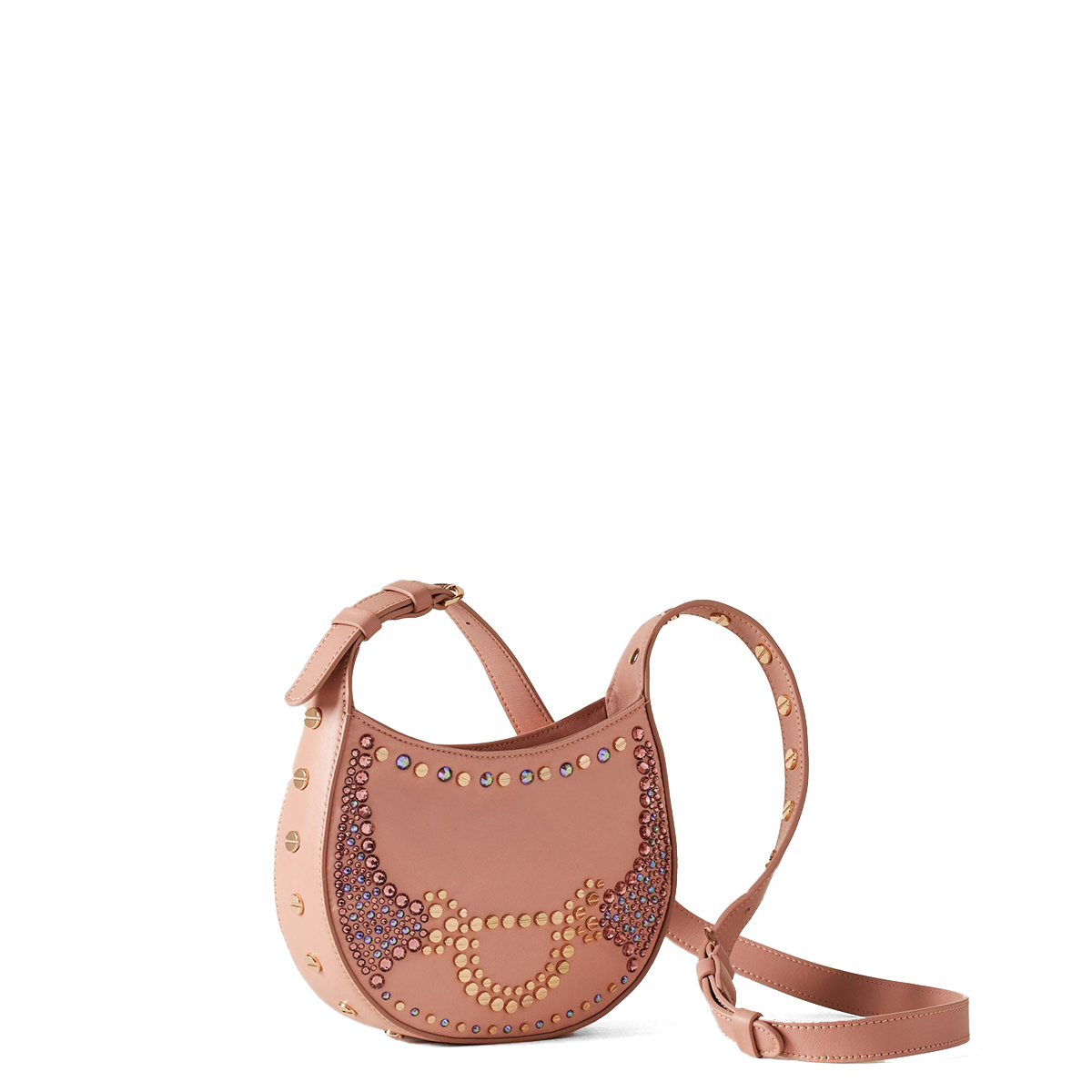 Borbonese Mini Hobo Bag 110 Swarovski Blush - 4