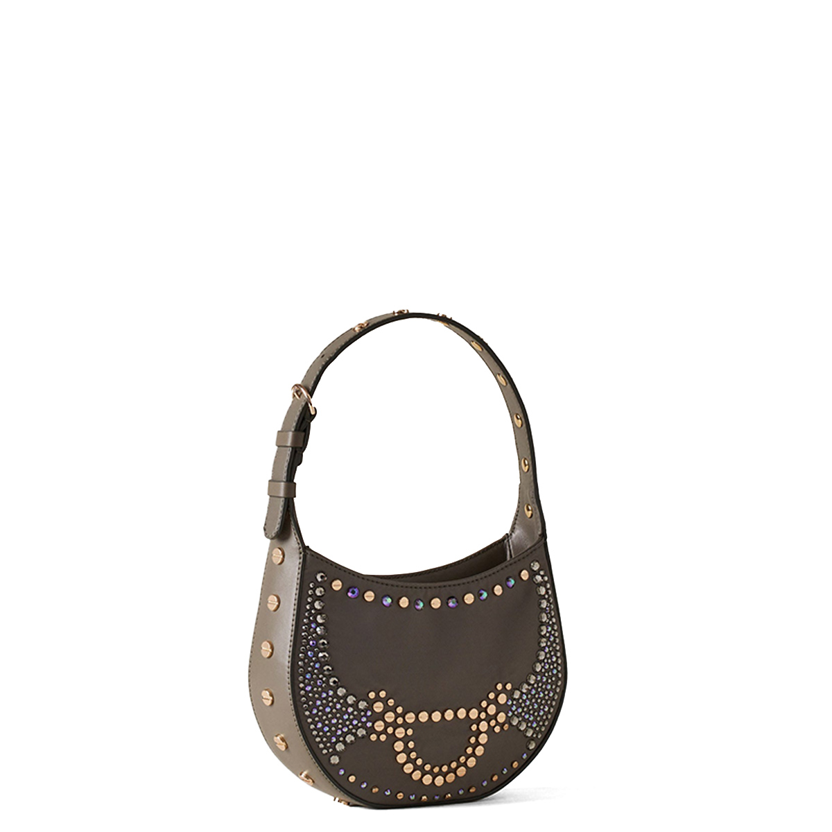 Borbonese Mini Hobo Bag 110 Swarovski Clay Grey - 2