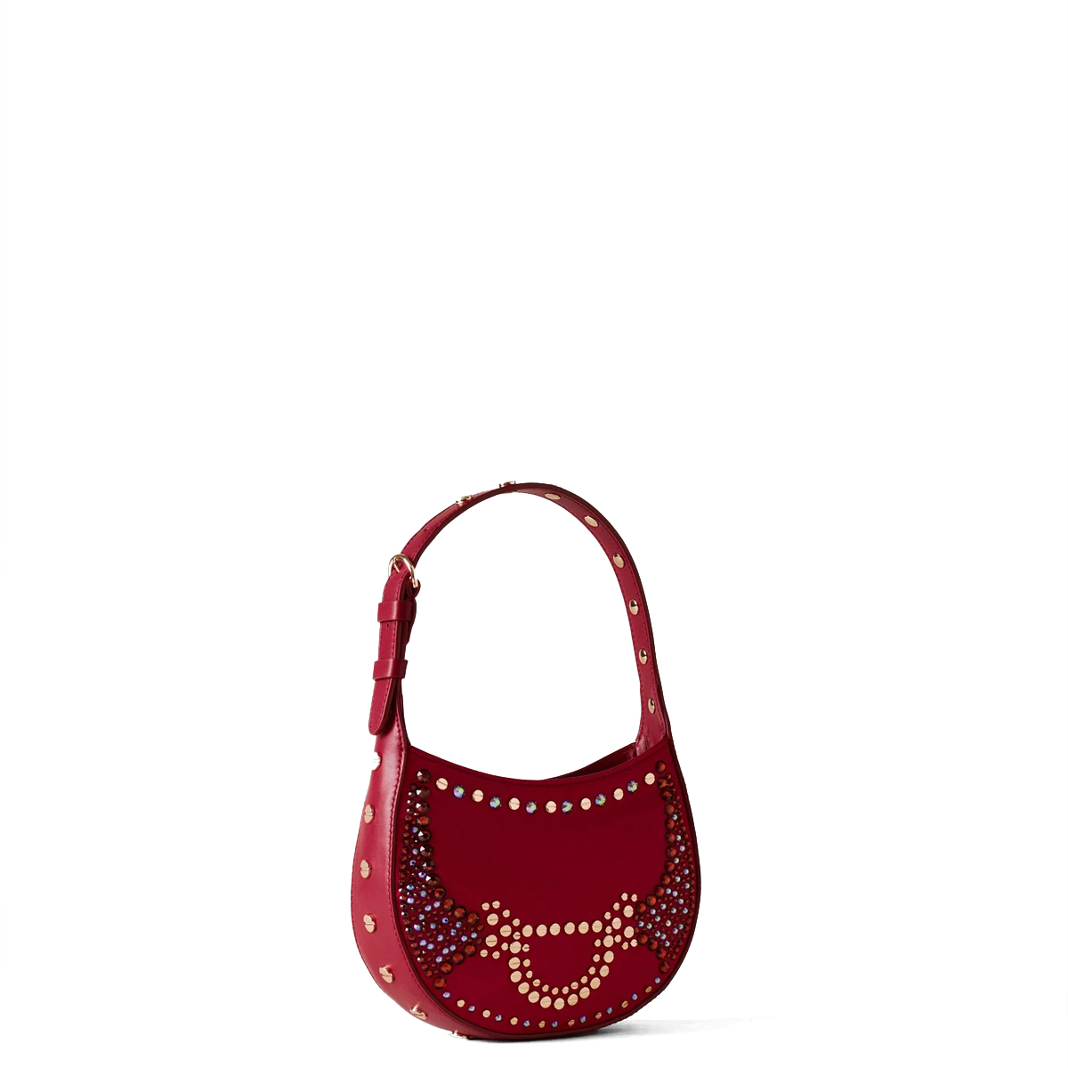 Borbonese Mini Hobo Bag 110 Swarovski Borgogna - 2