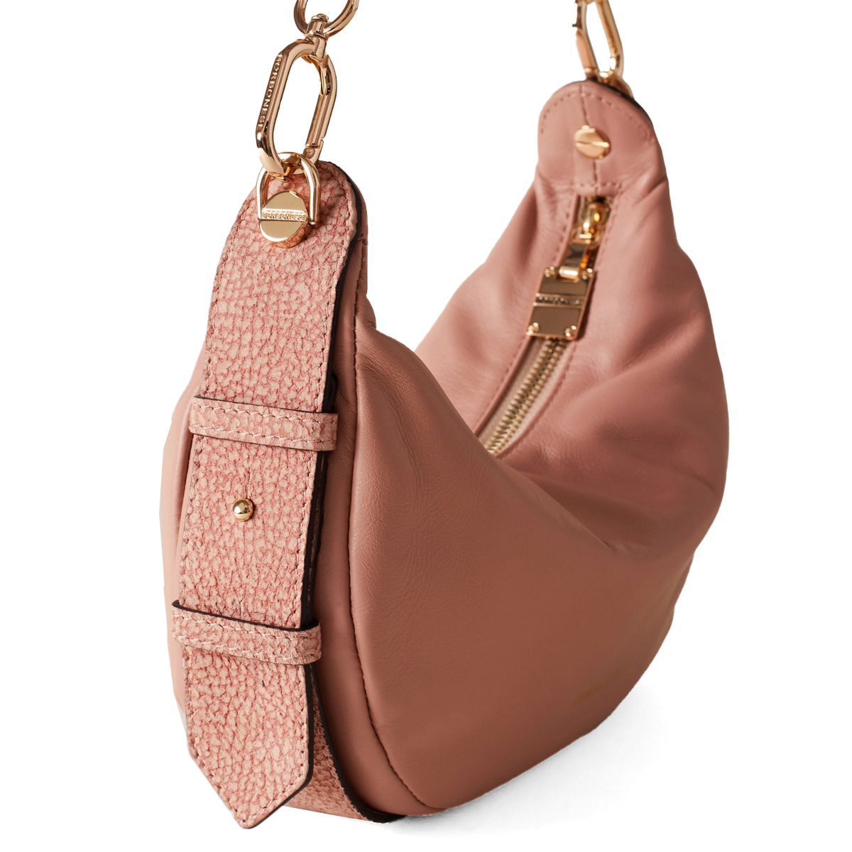 Borbonese Hobo Bag Oyster Small Blush - 5