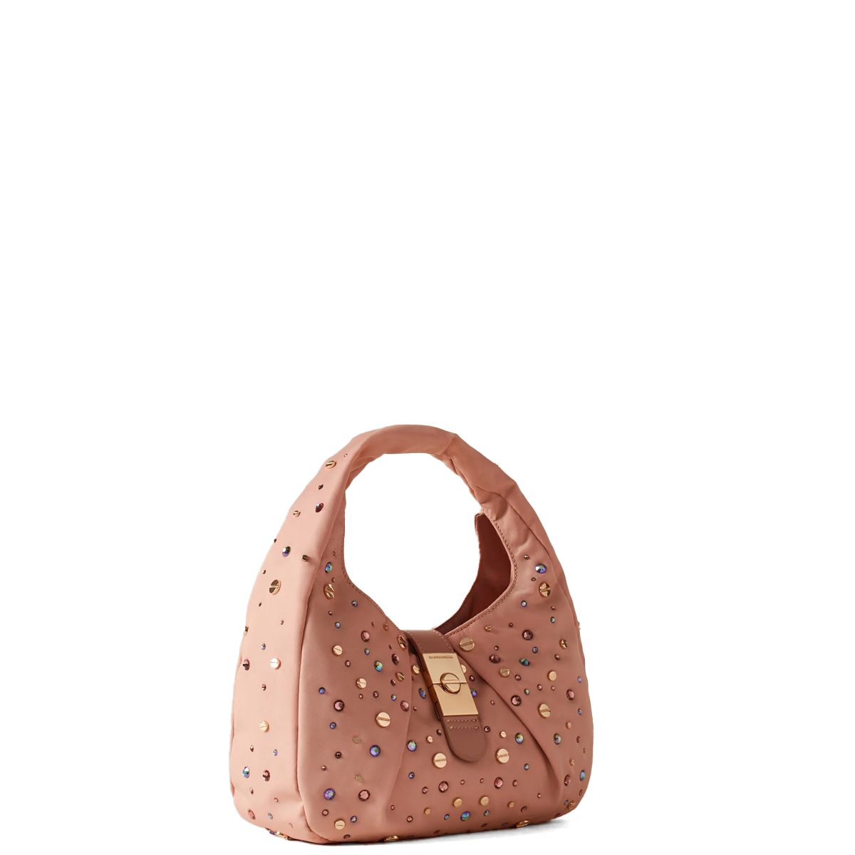 Borbonese Hobo Bag Cortina Small Swarovski Blush - 2