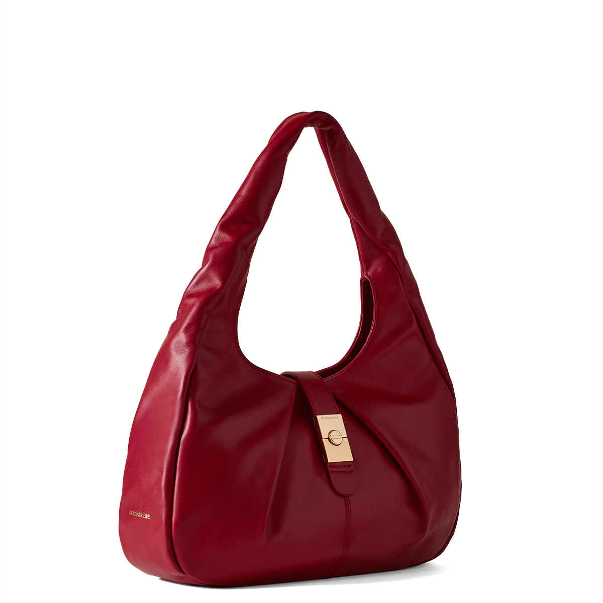 Borbonese Hobo Bag Cortina Medium Borgogna - 2