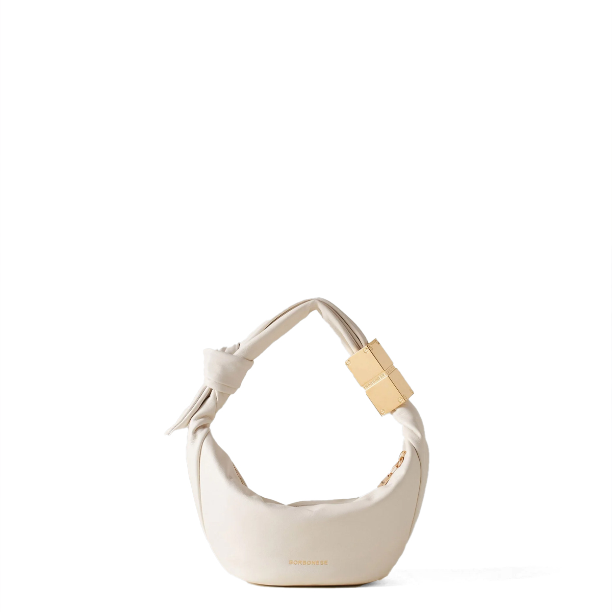 Borbonese Mini Hobo Bag Domino Chantilly Cream - 3