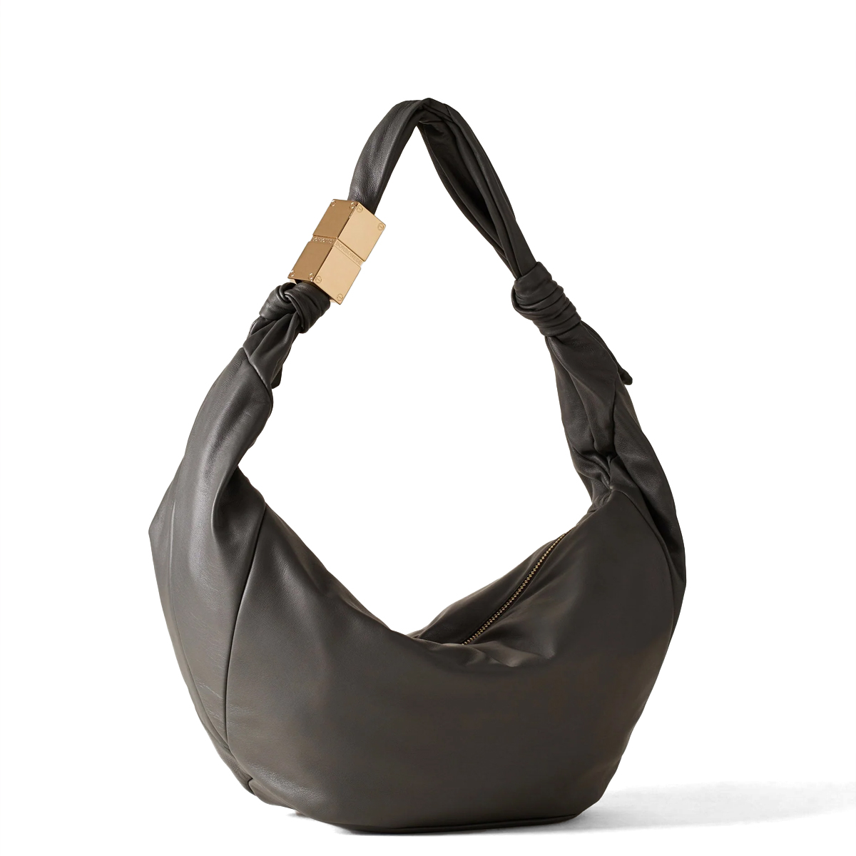 Borbonese Hobo Bag Domino Medium Clay Grey - 2