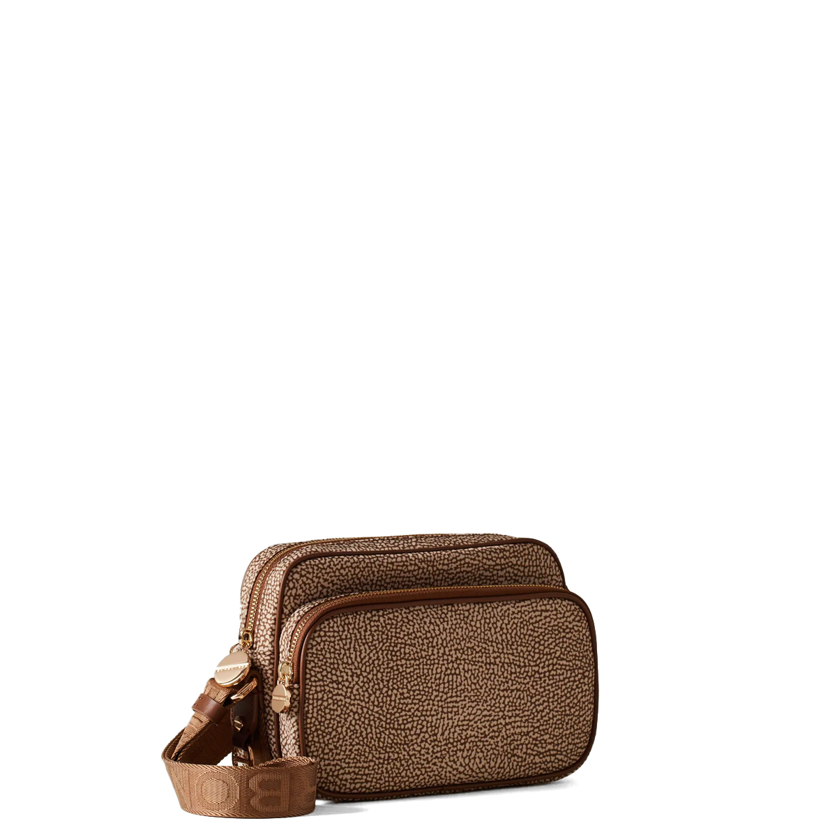 Borbonese Camera Bag Small Beige Marrone - 2