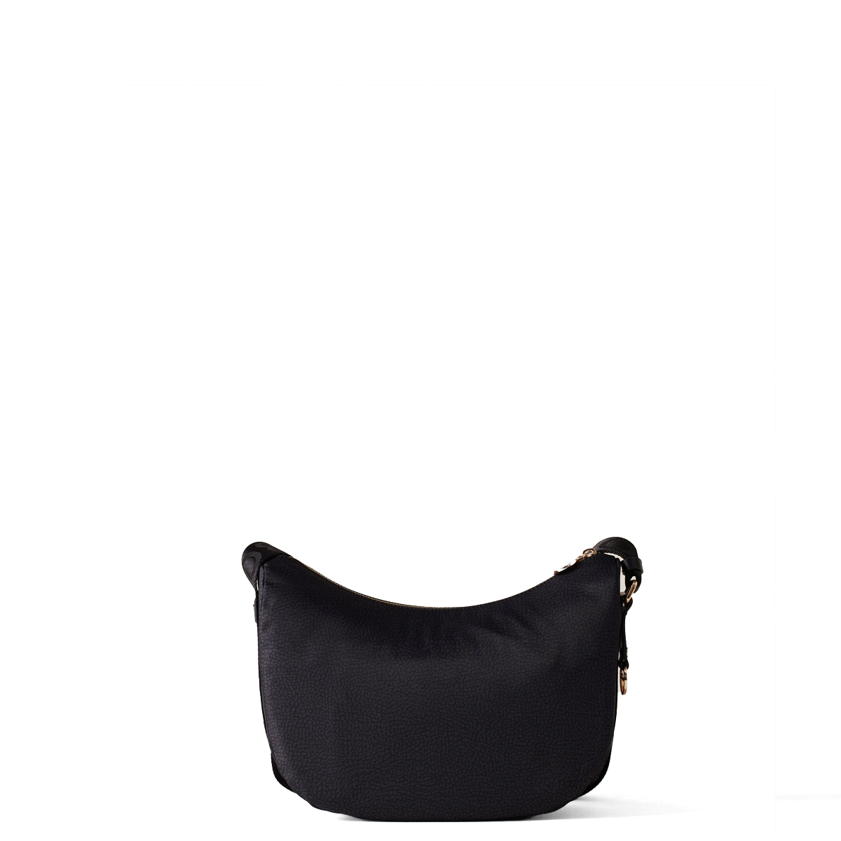 Borbonese Mini Borsa Luna Bag con taschino in Nylon Riciclato Dark Black - 3