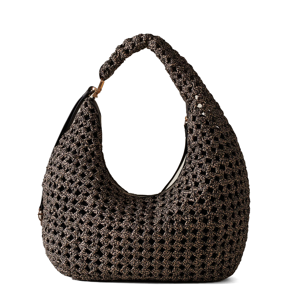 Borbonese Hobo Bag La Nido Medium OP Naturale Nero - 4