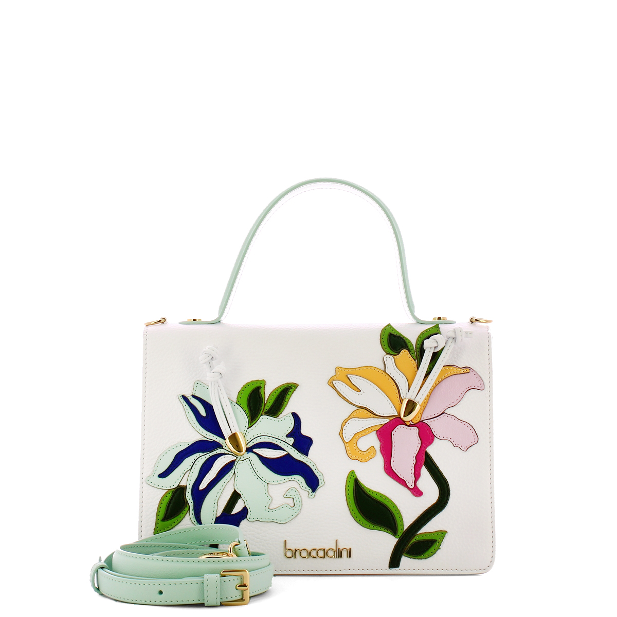 Braccialini Borsa a mano Penelope in pelle Bianco - 4