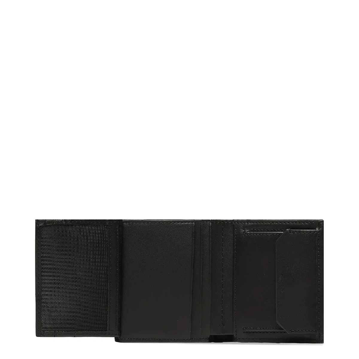 Calvin Klein Portafoglio RFID Duo Stitch a tre ante in pelle CK Black - 3