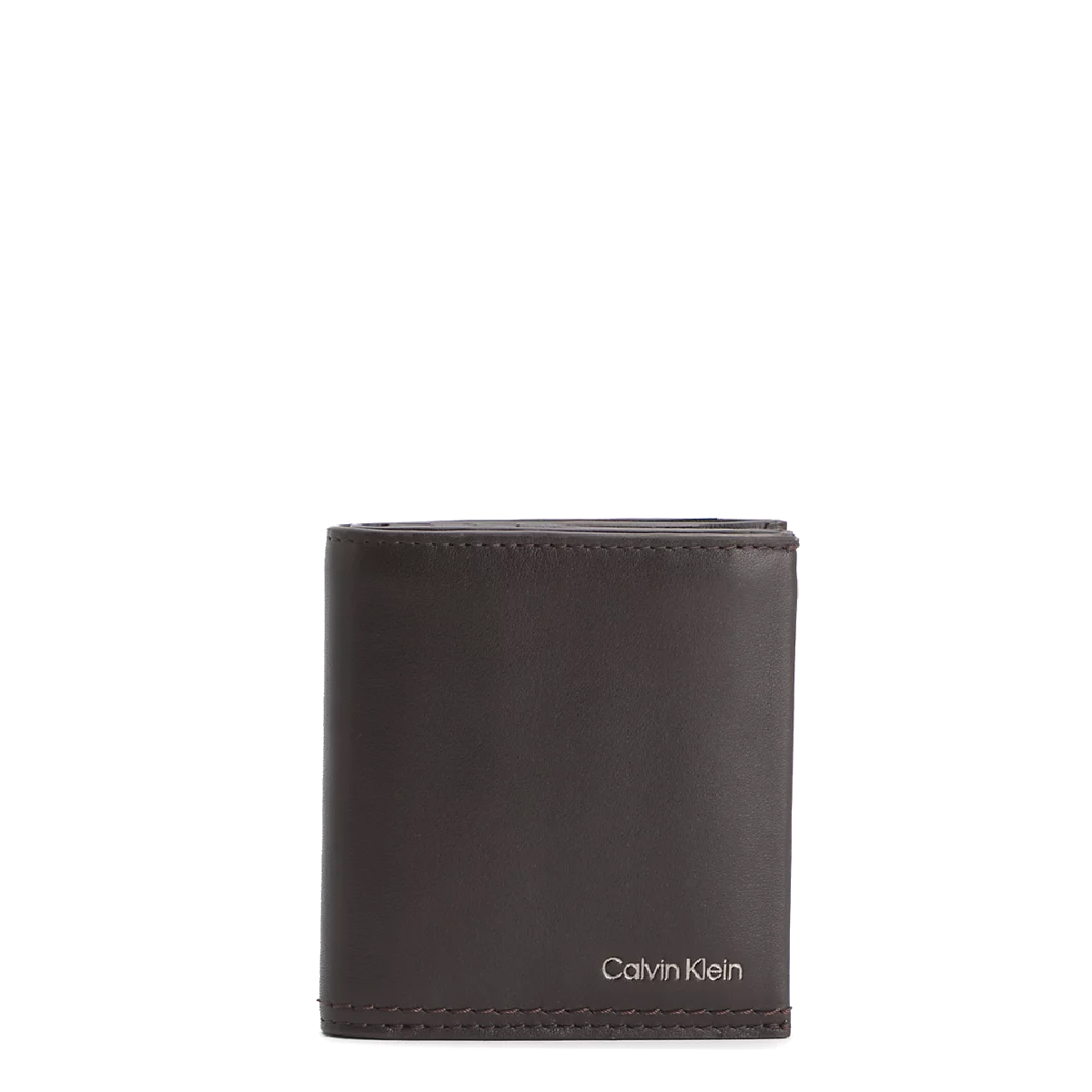 Calvin Klein Portafoglio RFID Duo Stitch a tre ante in pelle Dark Brown - 1