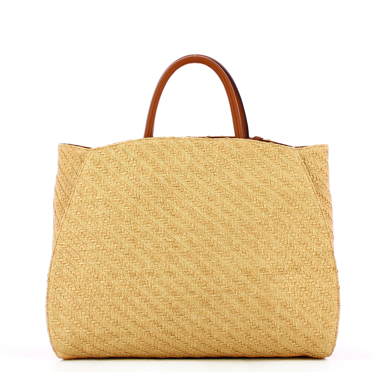 Coccinelle Borsa a mano Concrete in Raffia Natural Caramel - 3