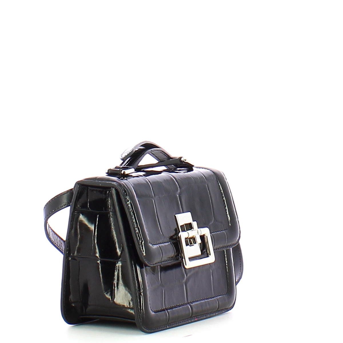 Furla Mini Borsa a bandoliera Villa stampa cocco Nero - 2