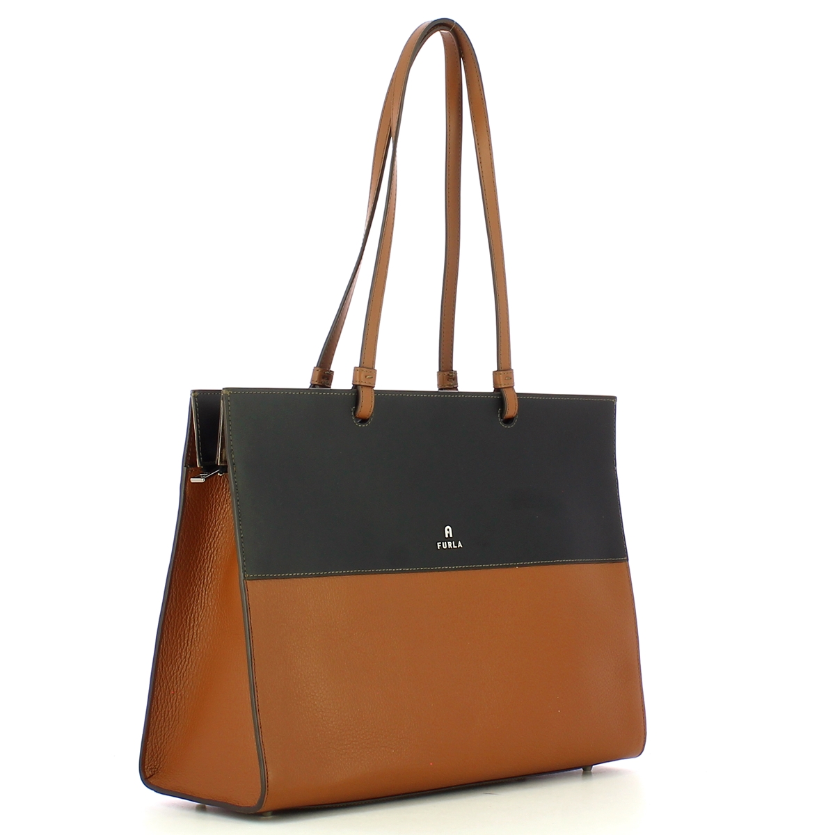 Furla Borsa a spalla Varsity L Cognac Nero - 2