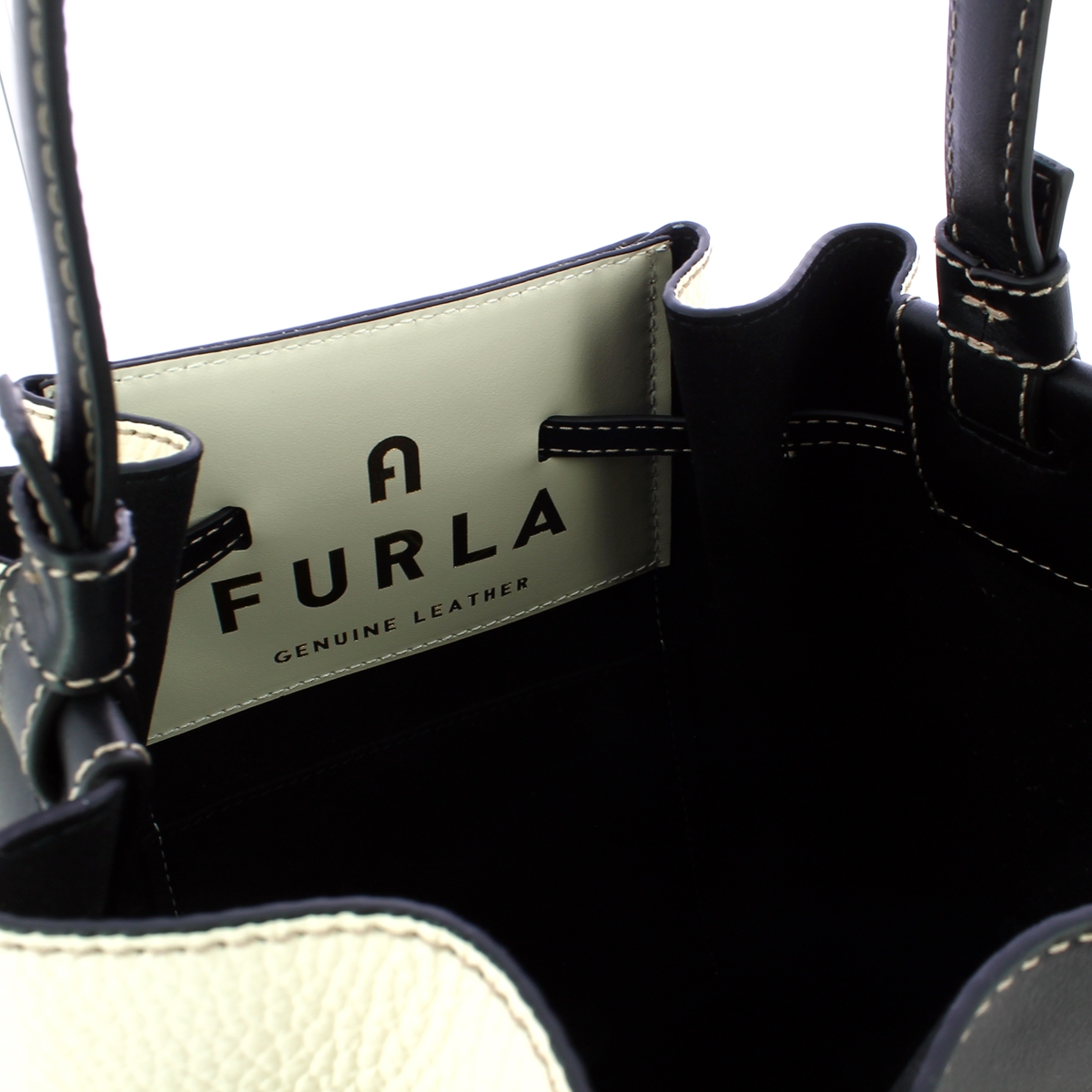 Furla Secchiello Miastella S Nero White Cotton - 5