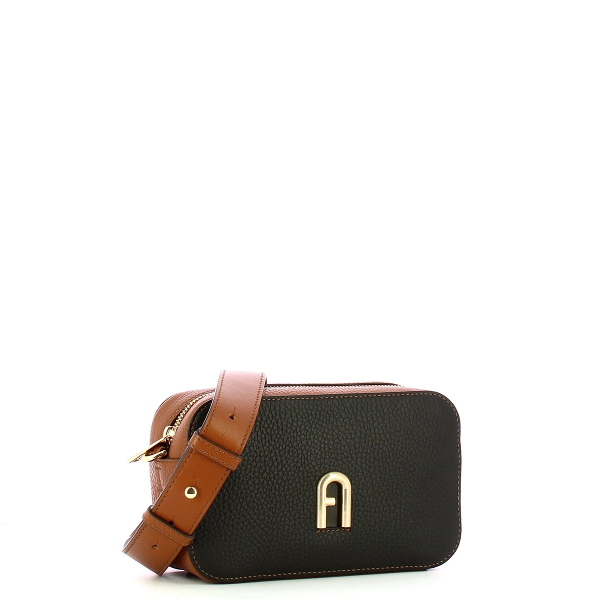 Furla Mini Borsa a bandoliera Primula Colorblock Nero Cognac - 2