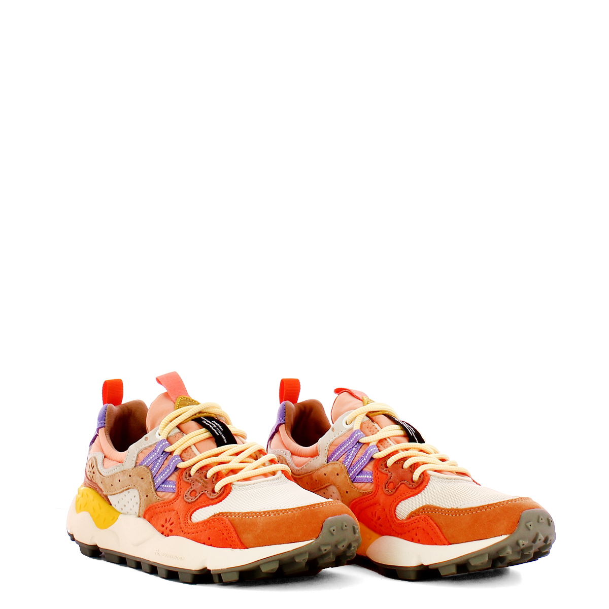 Flower Mountain Sneakers Donna Yamano White Beige Salmon - 2