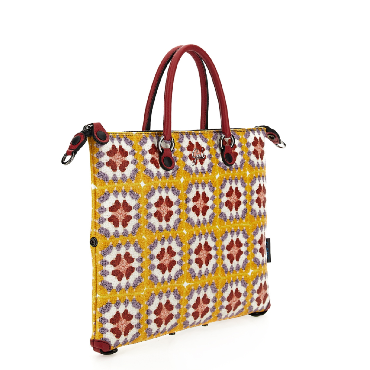 Gabs Borsa G3 Plus M Granny Square Giallo Viola Bianco Rosso - 2