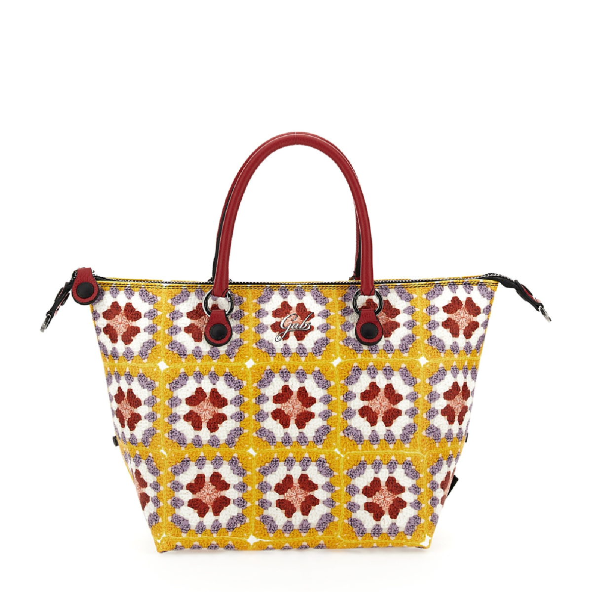 Gabs Borsa G3 Plus M Granny Square Giallo Viola Bianco Rosso - 4