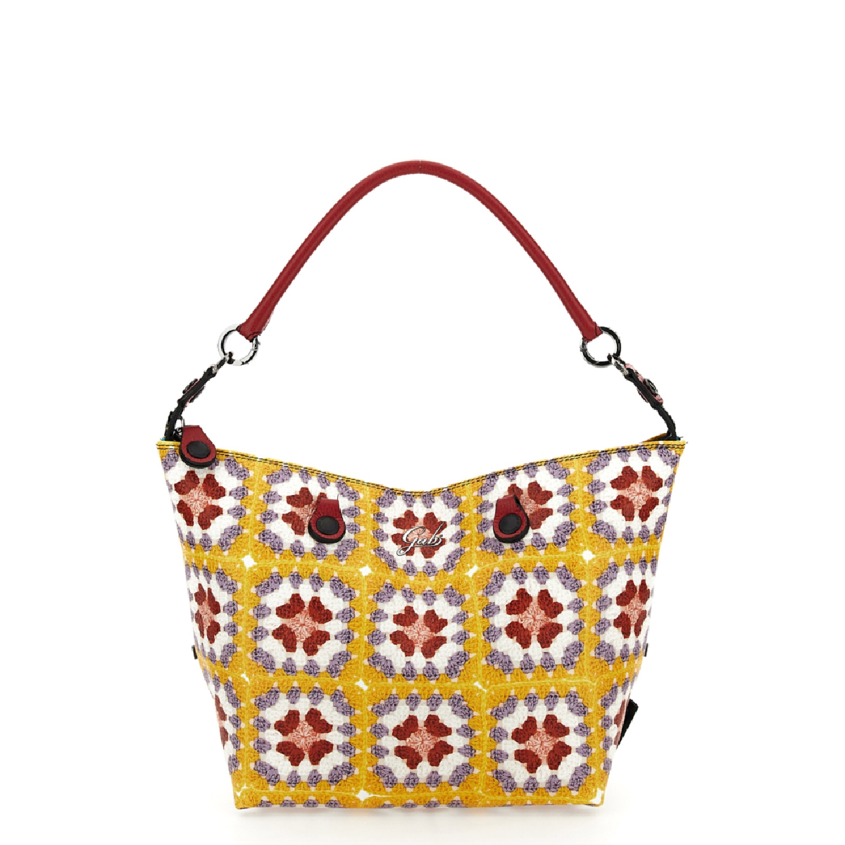 Gabs Borsa G3 Plus M Granny Square Giallo Viola Bianco Rosso - 6