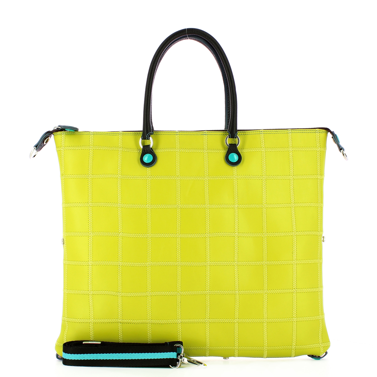 Gabs Borsa G43 L Patchwork in pelle opaca Pistacchio - 4