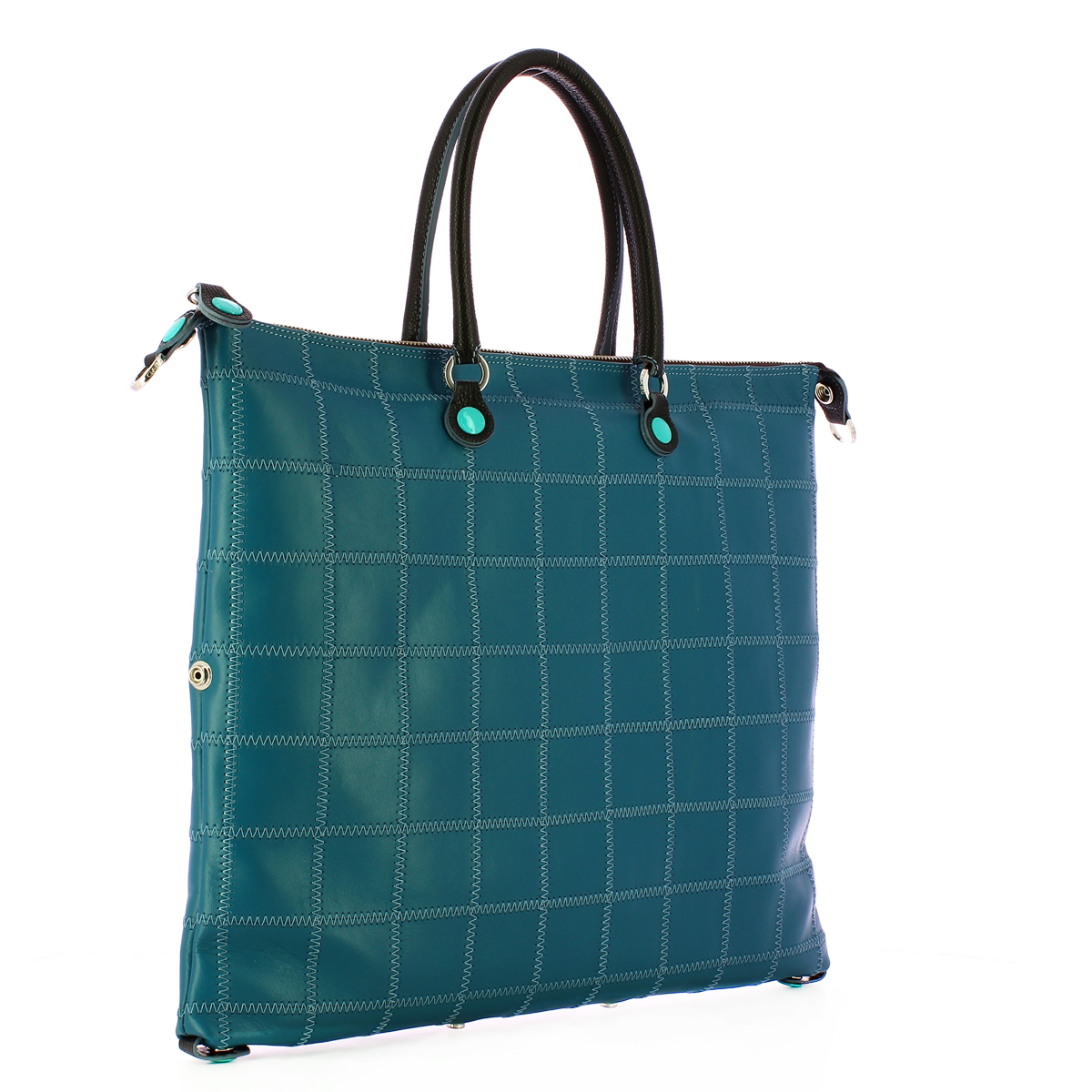 Gabs Borsa G43 L Patchwork in pelle opaca Oceano - 2