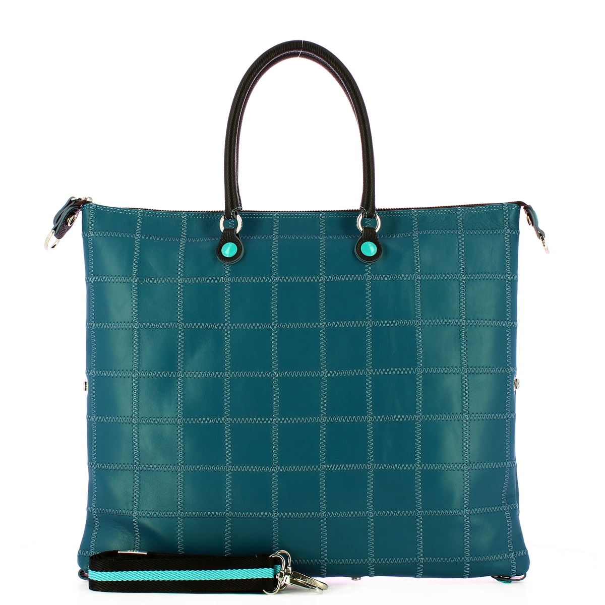 Gabs Borsa G43 L Patchwork in pelle opaca Oceano - 4