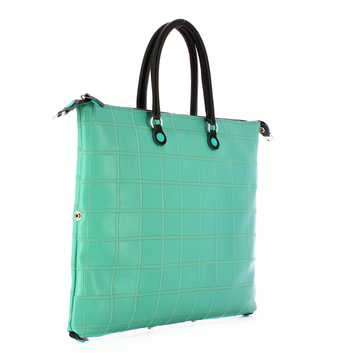 Gabs Borsa G43 L Patchwork in pelle opaca Acquamarina - 2